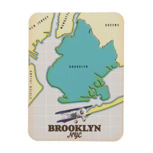 Brooklyn New York Karta Magnet