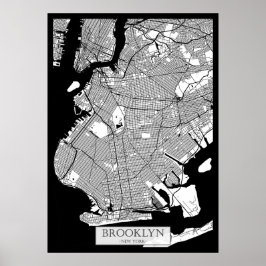 Brooklyn New York-karta Poster