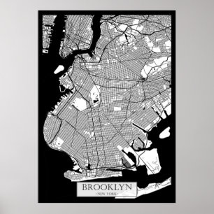 Brooklyn New York-karta Poster