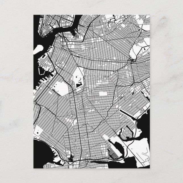 Brooklyn New York Map Vykort (Framsida)