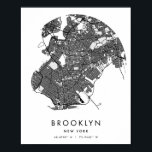 Brooklyn New York minimal Modern Circle Street Kar Poster<br><div class="desc">Brooklyn New York minimal Modern Circle Street Karta</div>