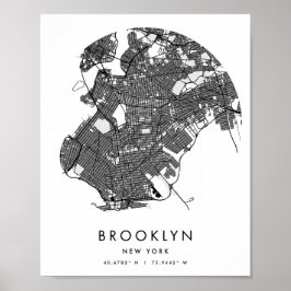 Brooklyn New York minimal Modern Circle Street Kar Poster