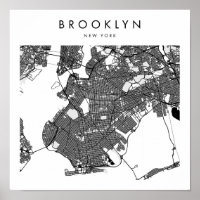 Brooklyn New York Minimum Modern Street Karta