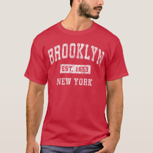 Brooklyn New York NY Vintage Etablerad Sport D T Shirt