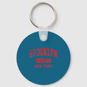 Brooklyn New York Ny Vintage Srts Design Röd Des Nyckelring