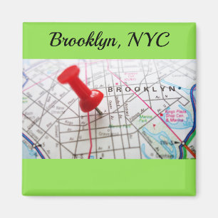 Brooklyn New York Pushpinkarta Magnet