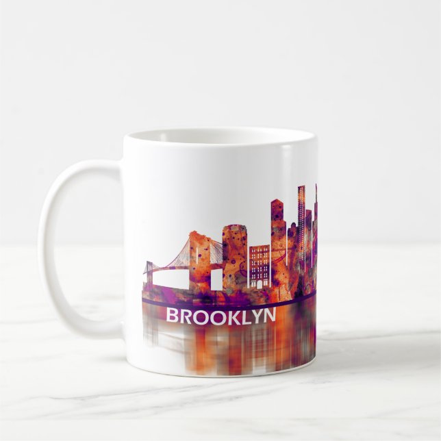 Brooklyn New York Skyline Kaffemugg (Vänster)