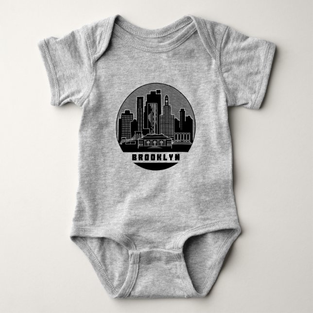 Brooklyn New York Skyline T Shirt (Framsida)