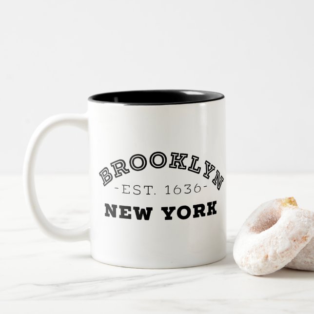 Brooklyn New York Två-Tonad Mugg (Med munk)