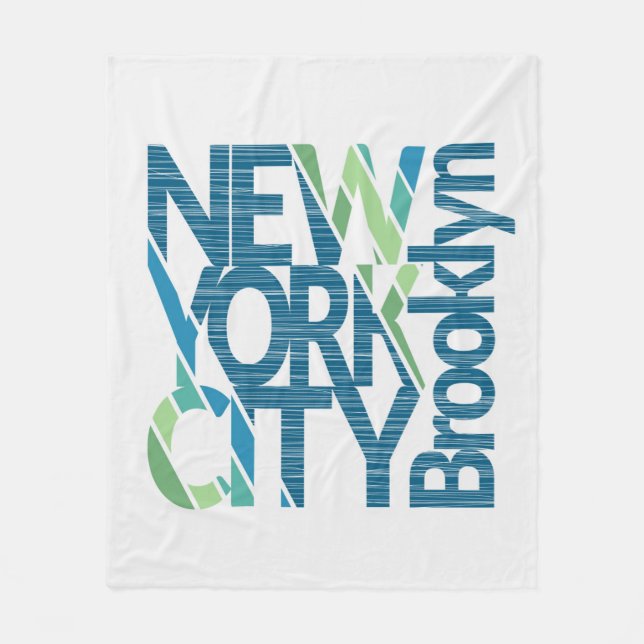 Brooklyn New York Typografi Fleecefilt (Framsidan)