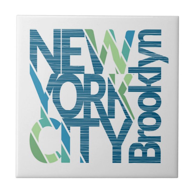 Brooklyn New York typografi Kakelplatta (Framsidan)