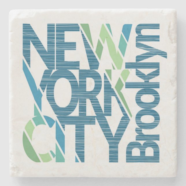 Brooklyn New York typografi Stenunderlägg (Framsidan)