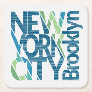 Brooklyn New York typografi Underlägg Papper Kvadrat
