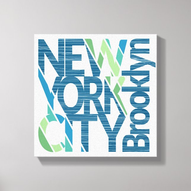 Brooklyn New York Typography Canvastryck (Framsida)