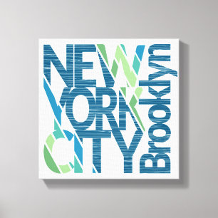 Brooklyn New York Typography Canvastryck