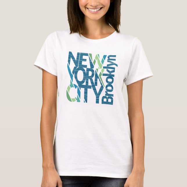 Brooklyn New York Typography Tee Shirt (Framsida)