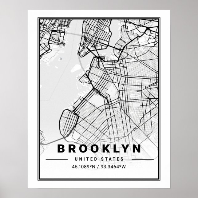 Brooklyn New York US United Stater Travel City Kar Poster (Framsidan)