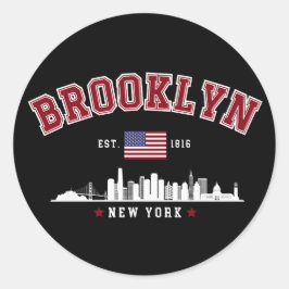 Brooklyn Ney York Est 1816 Runt Klistermärke