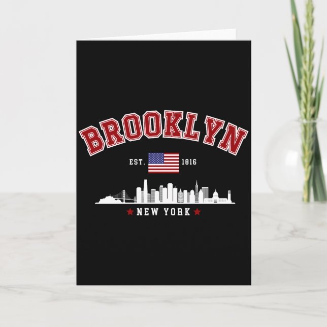 Brooklyn Ney York Est 1816 T Shirt  Kort (Framsida)