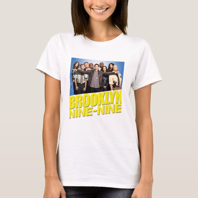 Brooklyn Nine 99 Cast and Logotyp145 T Shirt (Framsida)