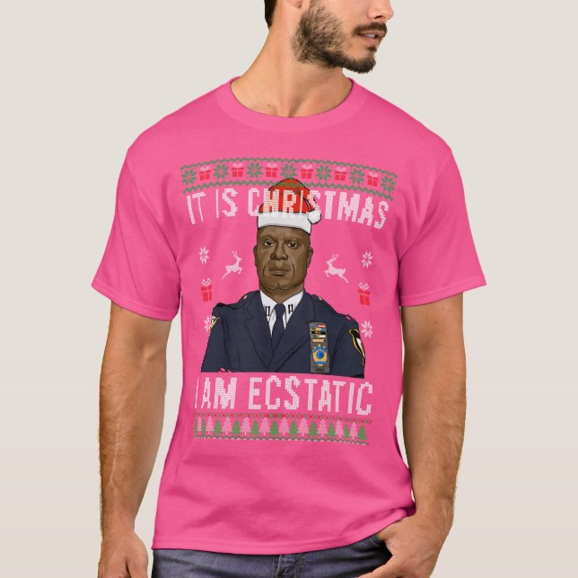 Brooklyn Nine Kapten Holt Det är jul T Shirt (Framsida)
