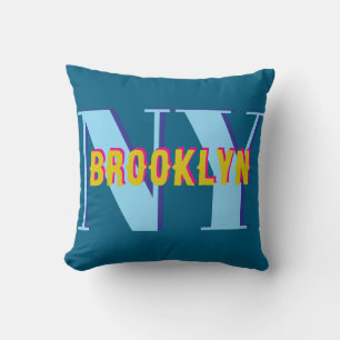 BROOKLYN NY blue grått bklyn snyggt Kudde