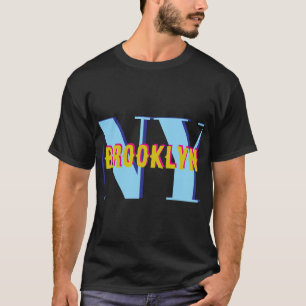 BROOKLYN NY blue grått bklyn snyggt T Shirt
