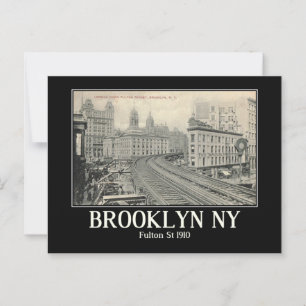 Brooklyn NY Fulton St 1910 Vintage Inspired Vykort