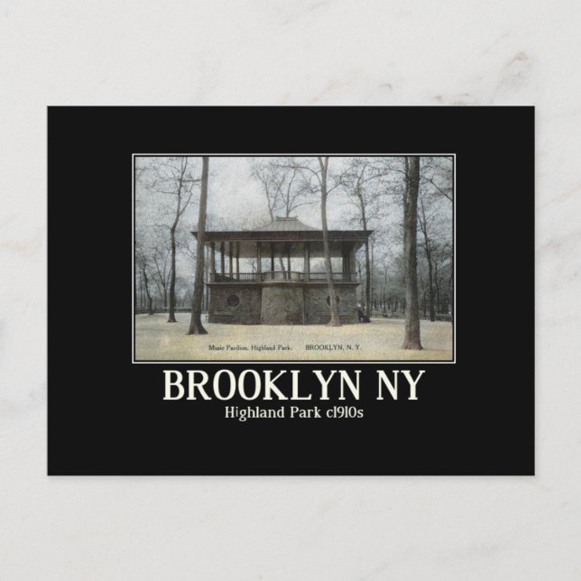 Brooklyn NY Highland Park, Music Pavilion Vykort (Framsida)