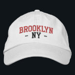 BROOKLYN NY Preppy Red Black on White Broderad Keps<br><div class="desc">Preppy BROOKLYN NY Red and Black broiderade på vit bomullshatt. Embroidery färger är anpassade till andra alternativ i färg genom att klicka på knappen Redigera design i verktyg. Du kan också välja färg på huvudobjektssidan.</div>