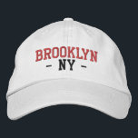 BROOKLYN NY Preppy Red Black on White Broderad Keps<br><div class="desc">Preppy BROOKLYN NY Red and Black broiderade på vit bomullshatt. Embroidery färger är anpassade till andra alternativ i färg genom att klicka på knappen Redigera design i verktyg. Du kan också välja färg på huvudobjektssidan.</div>