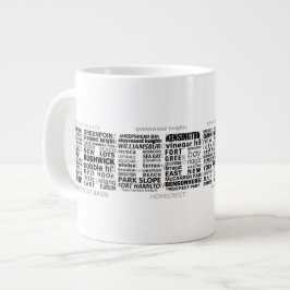 Brooklyn NY Typography Design Jumbo Mugg
