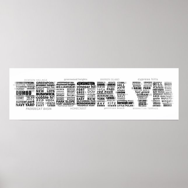 Brooklyn NY Typography Design Poster (Framsidan)