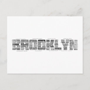Brooklyn NY Typography Design Vykort