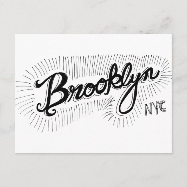 Brooklyn NYC Hand plockade-skript Vykort (Framsida)