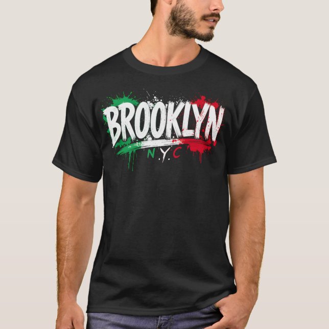 Brooklyn NYC Italiensk Basic T-Shirt (Framsida)