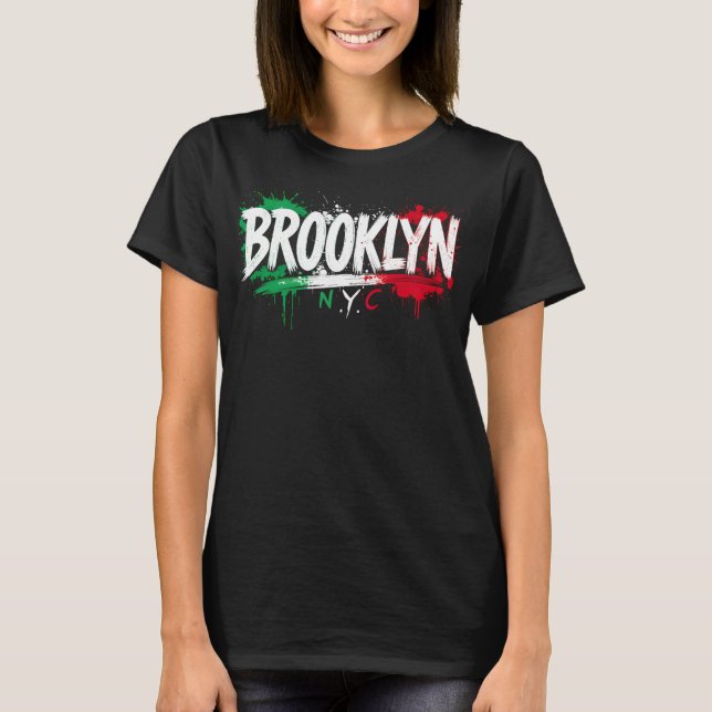 Brooklyn NYC Italiensk Basic T-Shirt (Framsida)