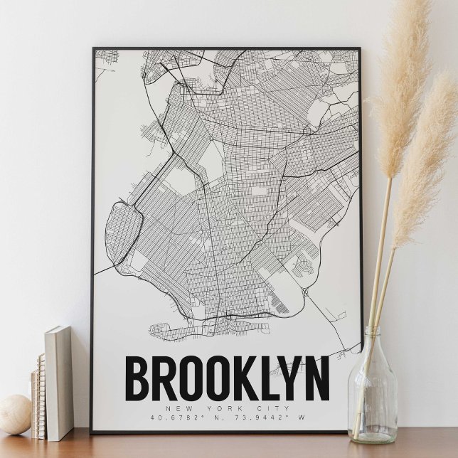 Brooklyn NYC Minimalist Karta Art Poster (Skapare uppladdad)