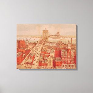 Brooklyn överbryggar, c.1883 canvastryck