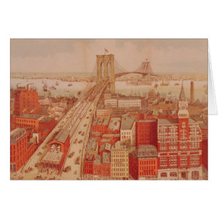 Brooklyn överbryggar, c.1883 hälsningskort