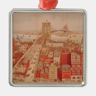 Brooklyn överbryggar, c.1883 julgransprydnad metall