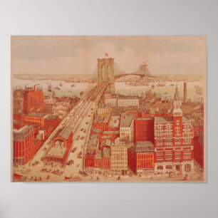 Brooklyn överbryggar, c.1883 poster