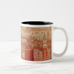 Brooklyn överbryggar, c.1883 Två-Tonad mugg