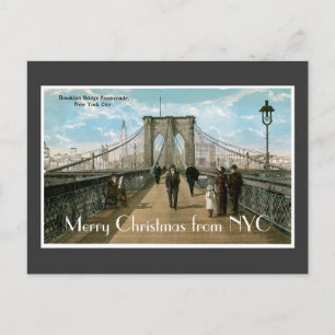 Brooklyn överbryggar god jul helg vykort