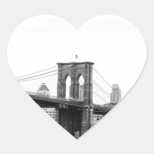 Brooklyn överbryggar hjärtformat klistermärke