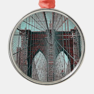 Brooklyn överbryggar i NYC Julgransprydnad Metall
