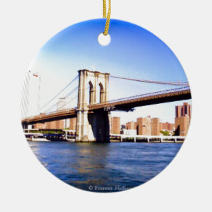 Brooklyn överbryggar julgransprydnad keramik