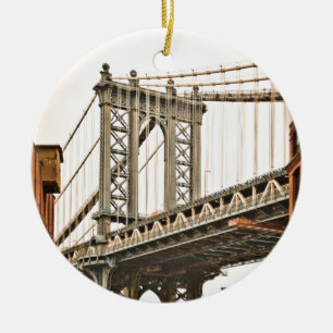 Brooklyn överbryggar julgransprydnad keramik