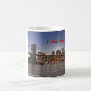 Brooklyn överbryggar med New York City horisont Kaffemugg