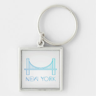 Brooklyn överbryggar New York City Fyrkantig Silverfärgad Nyckelring